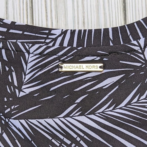 MICHAEL Michael Kors Palm Fronds Mini Dress in Black and White Size Small - Picture 9 of 9